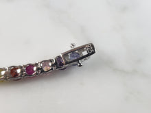 Load image into Gallery viewer, Womens Vintage Estate Sterling Silver Modernist Rainbow Bracelet 11.0g E6472