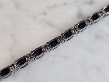Load image into Gallery viewer, Womens Vintage Estate 14K White Gold Diamond &amp; Sapphire Bracelet 12.7g E6505
