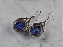 Load image into Gallery viewer, Pr Womens Sterling Silver Sodalite CZ Dangle Earrings 11.0g E6506