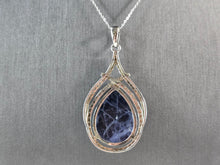 Load image into Gallery viewer, Womens Vintage Estate Sterling Silver Sodalite Pendant &amp; Necklace 15.6g E6507