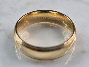 Mens Vintage Estate 14K Yellow Gold Tessler Weiss Wedding Band Ring 8.3g E6509