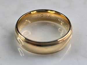 Mens Vintage Estate 14K Yellow Gold Tessler Weiss Wedding Band Ring 8.3g E6509