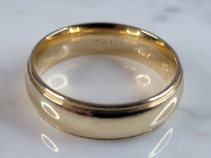 Mens Vintage Estate 14K Yellow Gold Wedding Band Ring 8.3g #E6509