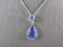 Load image into Gallery viewer, Womens Estate Sterling Silver Blue Cabochon Pendant Necklace 7.5g #E6512