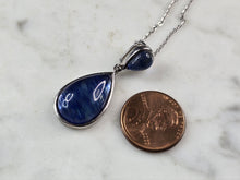 Load image into Gallery viewer, Womens Estate Sterling Silver Blue Cabochon Pendant Necklace 7.5g #E6512
