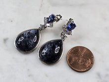 Load image into Gallery viewer, Pr Womens Sterling Silver Sodalite Dangle Earrings 12.6g E6513