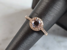 Load image into Gallery viewer, Womens Vintage Estate 14K Rose Gold Quartz Diamond Ring 2.6g E6514
