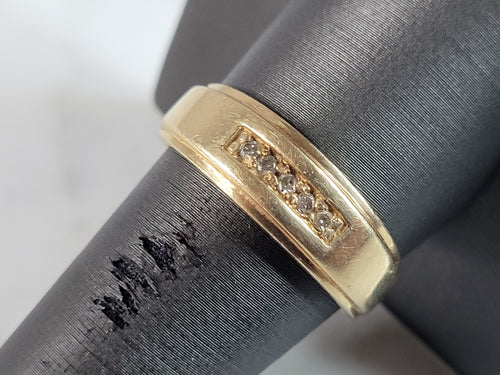 Mens Vintage Estate 14k Yellow Gold Diamond Ring 6.8g  #E6517