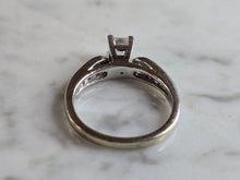 Load image into Gallery viewer, Womens Vintage Estate 14k White Gold Diamond Sapphire Ring 4.3g E6519