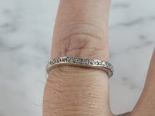 Load image into Gallery viewer, Womens Vintage Estate 14k White Gold Diamond Ring 2.4g #E6521