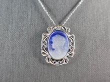 Load image into Gallery viewer, Womens Sterling Silver Victorian Style Cameo Pendant Necklace 9.8g E6522