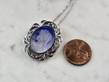 Load image into Gallery viewer, Womens Sterling Silver Victorian Style Cameo Pendant Necklace 9.8g E6522