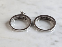 Load image into Gallery viewer, Womens Estate 14K White Gold Diamond Greek Key Wedding Ring Set, 7.2g E6526