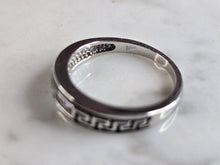 Load image into Gallery viewer, Womens Estate 14K White Gold Diamond Greek Key Wedding Ring Set, 7.2g E6526