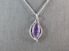 Load image into Gallery viewer, Womens Estate Sterling Silver Amethyst Pendant Necklace 5.2g E6529