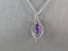 Load image into Gallery viewer, Womens Estate Sterling Silver Amethyst Pendant Necklace 5.2g E6529