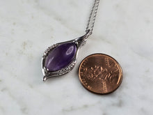 Load image into Gallery viewer, Womens Estate Sterling Silver Amethyst Pendant Necklace 5.2g E6529
