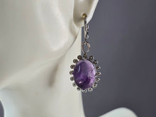 Load image into Gallery viewer, Womens Estate Sterling Silver Amethyst Earrings 9.2g E6530