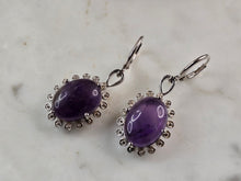Load image into Gallery viewer, Womens Estate Sterling Silver Amethyst Earrings 9.2g E6530