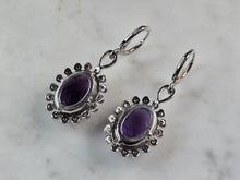 Load image into Gallery viewer, Womens Estate Sterling Silver Amethyst Earrings 9.2g E6530