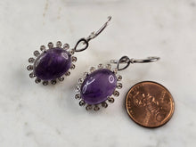 Load image into Gallery viewer, Womens Estate Sterling Silver Amethyst Earrings 9.2g E6530