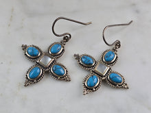 Load image into Gallery viewer, Womens Estate Sterling Silver Southwestern Turquoise Earrings 6.7g E6531