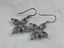 Load image into Gallery viewer, Womens Estate Sterling Silver Southwestern Turquoise Earrings 6.7g E6531
