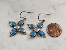 Load image into Gallery viewer, Womens Estate Sterling Silver Southwestern Turquoise Earrings 6.7g E6531