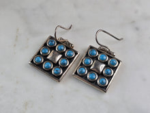 Load image into Gallery viewer, Womens Estate Sterling Silver Southwestern Turquoise Earrings 12.8g E6532