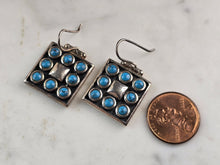 Load image into Gallery viewer, Womens Estate Sterling Silver Southwestern Turquoise Earrings 12.8g E6532