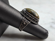 Load image into Gallery viewer, Womens Vintage Estate Sterling Silver Green Jasper Ring 6.8g E6534
