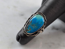 Load image into Gallery viewer, Womens Vintage Estate Sterling Silver Southwestern Turquoise Ring 4.1g E6541