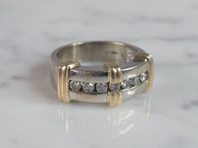 Load image into Gallery viewer, Womens Vintage Estate 14K Yellow &amp; White Gold Diamond Ring 7.2g E6544