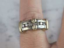 Load image into Gallery viewer, Womens Vintage Estate 14K Yellow &amp; White Gold Diamond Ring 7.2g E6544