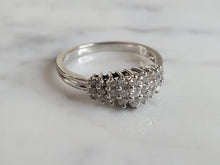 Load image into Gallery viewer, Womens Vintage Estate 14k White Gold Diamond Cluster Ring 2.8g  #E6545