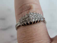 Load image into Gallery viewer, Womens Vintage Estate 14k White Gold Diamond Cluster Ring 2.8g  #E6545