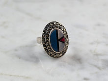 Load image into Gallery viewer, Womens Vintage Estate Sterling Silver Southwestern Zuni Ring 5.2g E654