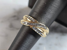 Load image into Gallery viewer, Womens Vintage Estate 10K Yellow Gold Modernist Diamond Ring 3.7g E6550