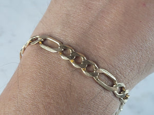 Mens Vintage Estate 14K Yellow Gold Italian Chain Link Bracelet  16.5g E6554