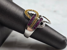 Load image into Gallery viewer, Womens Vintage Estate 14K White Gold Modernist Topaz &amp; Diamond Ring 5.3g E6555