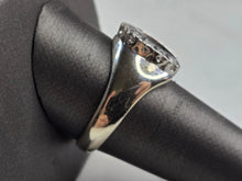 Load image into Gallery viewer, Mens Vintage Estate 10K White Gold Diamond Horseshoe Ring 7.8g E6557