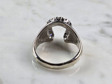 Load image into Gallery viewer, Mens Vintage Estate 10K White Gold Diamond Horseshoe Ring 7.8g E6557