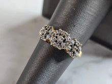 Load image into Gallery viewer, Womens Vintage Estate 10K Yellow Gold Diamond Flower Ring 3.6g E6559