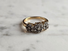 Load image into Gallery viewer, Womens Vintage Estate 10K Yellow Gold Diamond Flower Ring 3.6g E6559