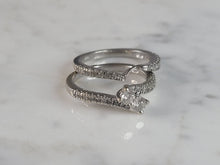 Load image into Gallery viewer, Womens Vintage Estate 14K White Gold Diamond Engagement Ring Set, 6.7g E6560