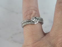 Load image into Gallery viewer, Womens Vintage Estate 14K White Gold Diamond Engagement Ring Set, 6.7g E6560