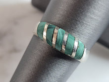 Load image into Gallery viewer, Womens Vintage Estate Sterling Silver Malachite Ring 3.7g E6568