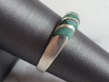 Load image into Gallery viewer, Womens Vintage Estate Sterling Silver Malachite Ring 3.7g E6568