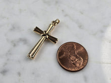 Load image into Gallery viewer, Womens Vintage Estate 10k Yellow Gold Religious Cross Pendant 0.9g #E6576