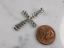 Load image into Gallery viewer, Womens Sterling Silver Religious Cross Pendant Necklace 2.7g E6581